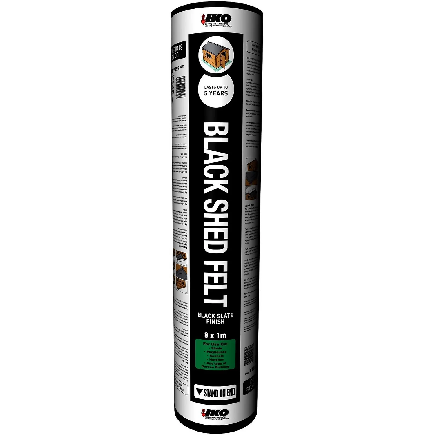 IKO Waterproofing Black Shed Felt - 8 X 1m