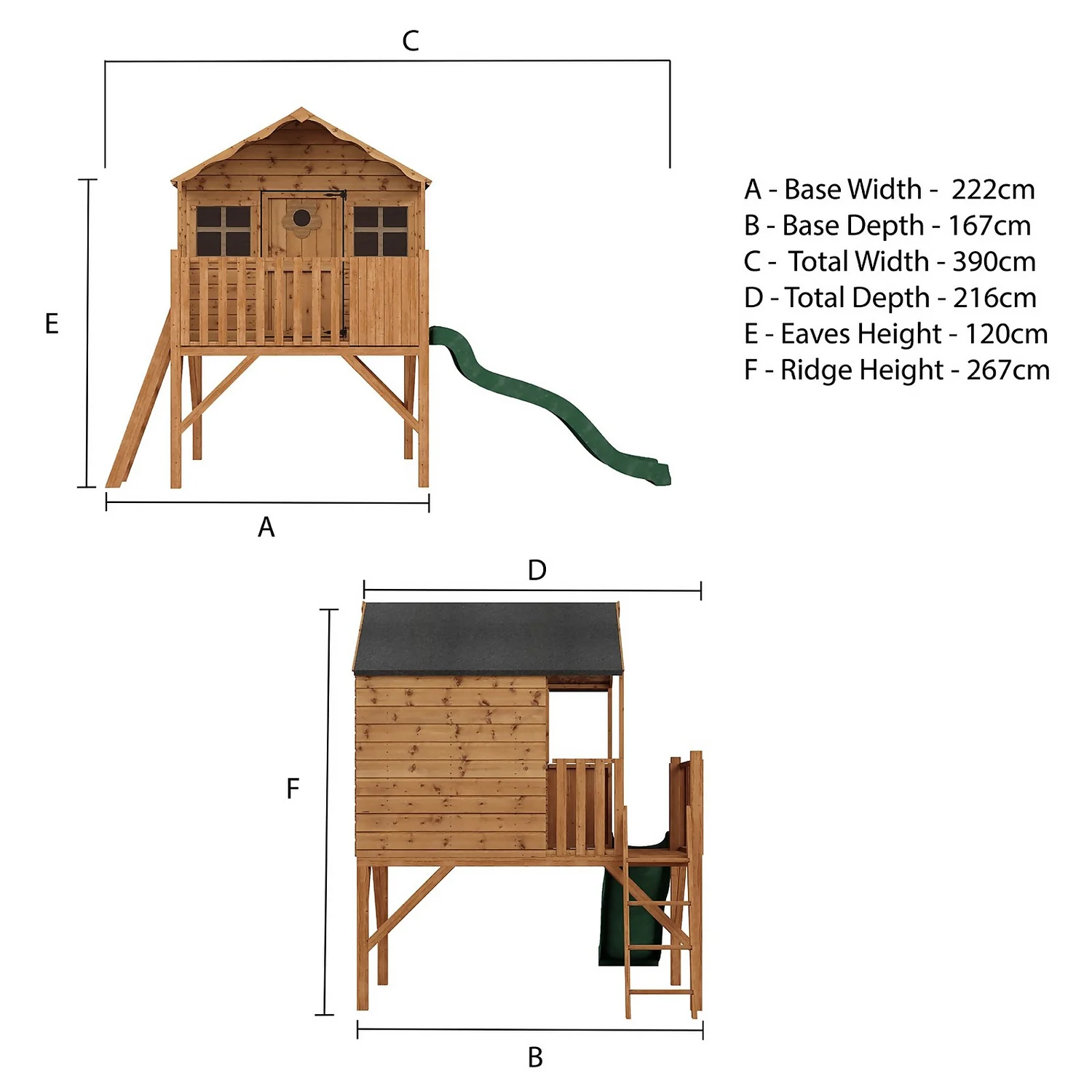 Mercia Honeysuckle Playhouse With Tower And Slide - Image 8