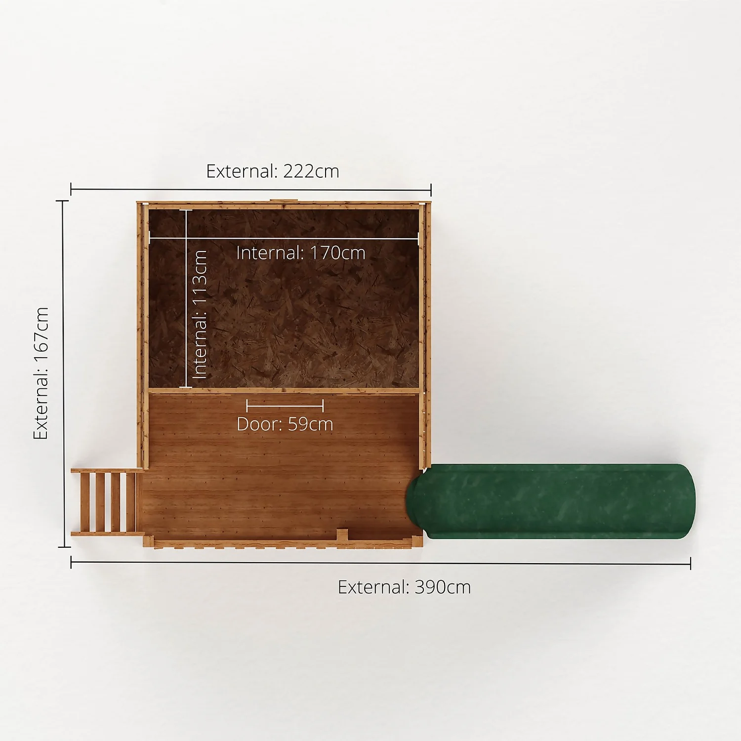 Mercia Honeysuckle Playhouse With Tower And Slide - Image 9