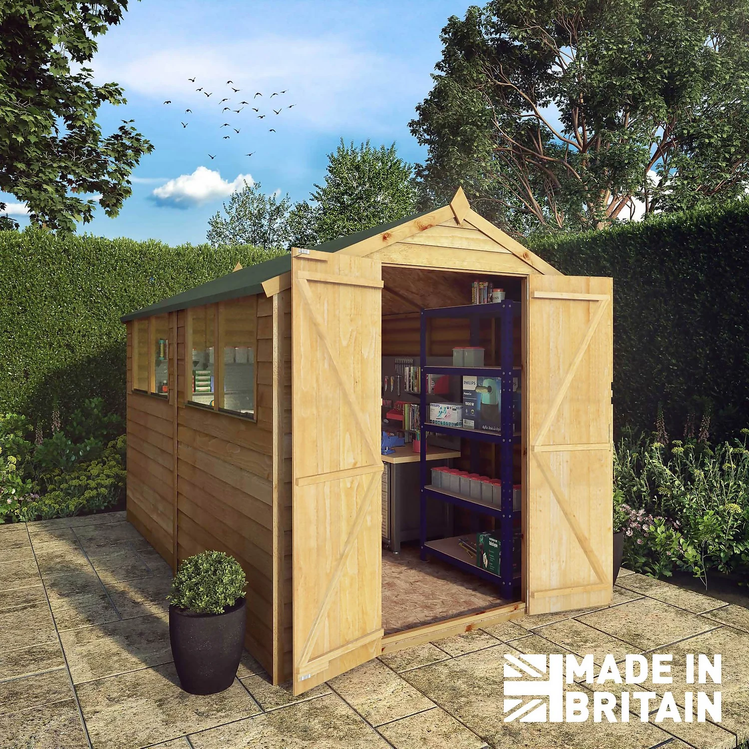 Mercia 10 X 6ft Overlap Double Door Apex Shed - Image 2