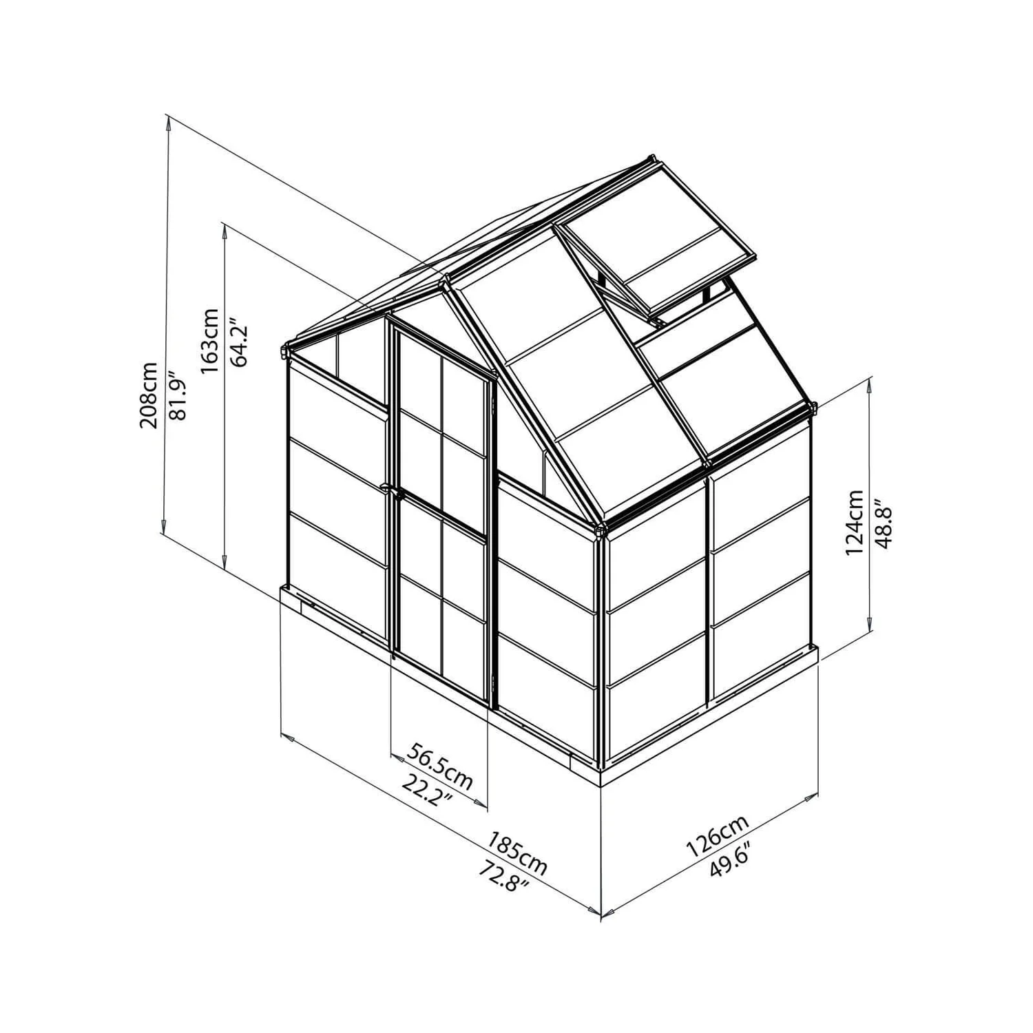 Palram 6 X 4ft Canopia Harmony Greenhouse - Silver - Image 8
