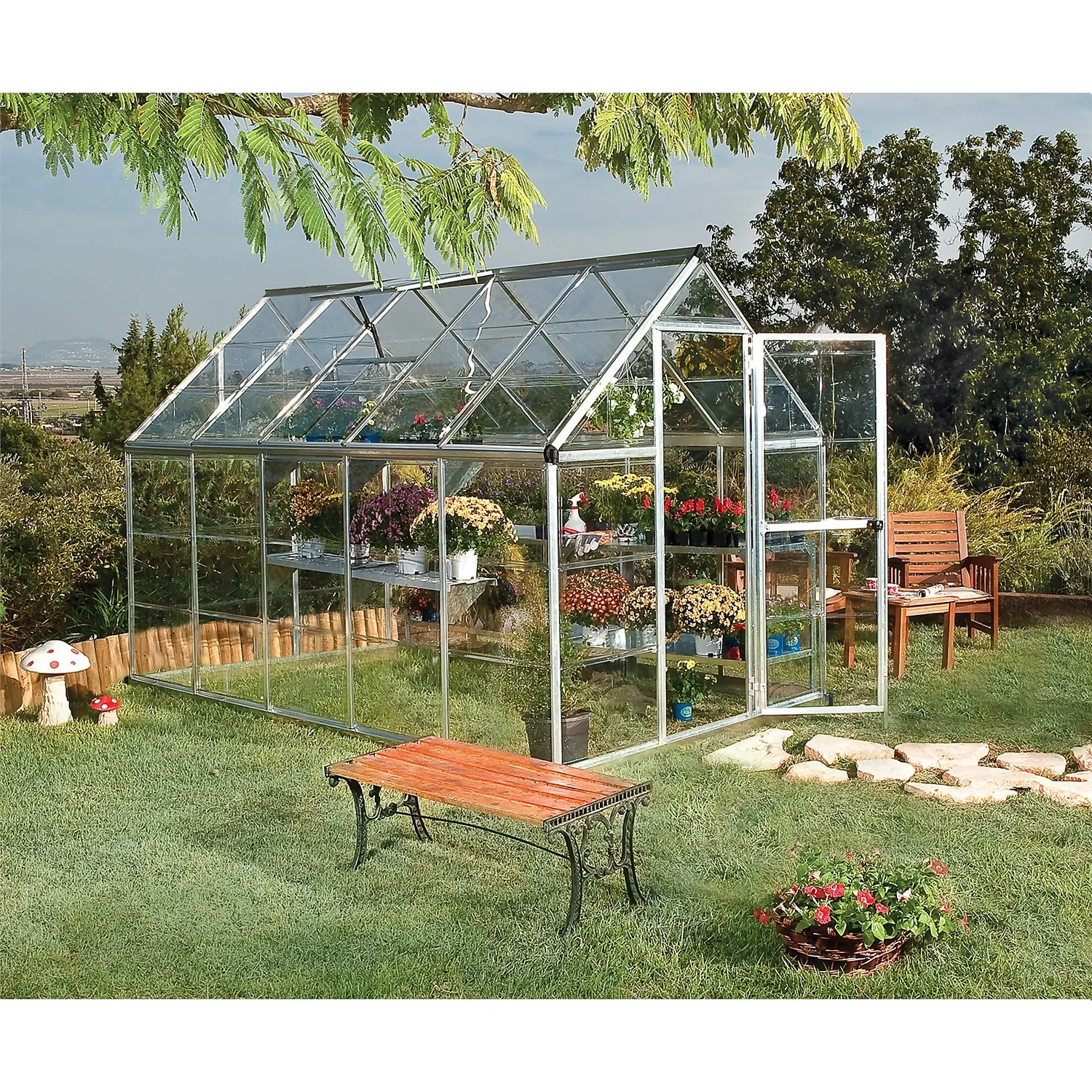Palram 6 X 10ft Canopia Harmony Greenhouse - Silver - Image 2