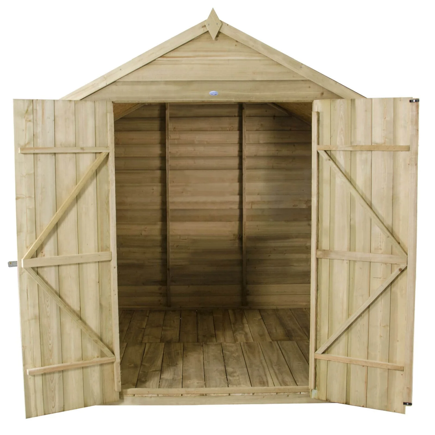 7x7ft Forest Natural Timber Overlap Apex Pressure Treated Wooden Shed - Image 2