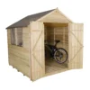 7x7ft Forest Natural Timber Overlap Apex Pressure Treated Wooden Shed