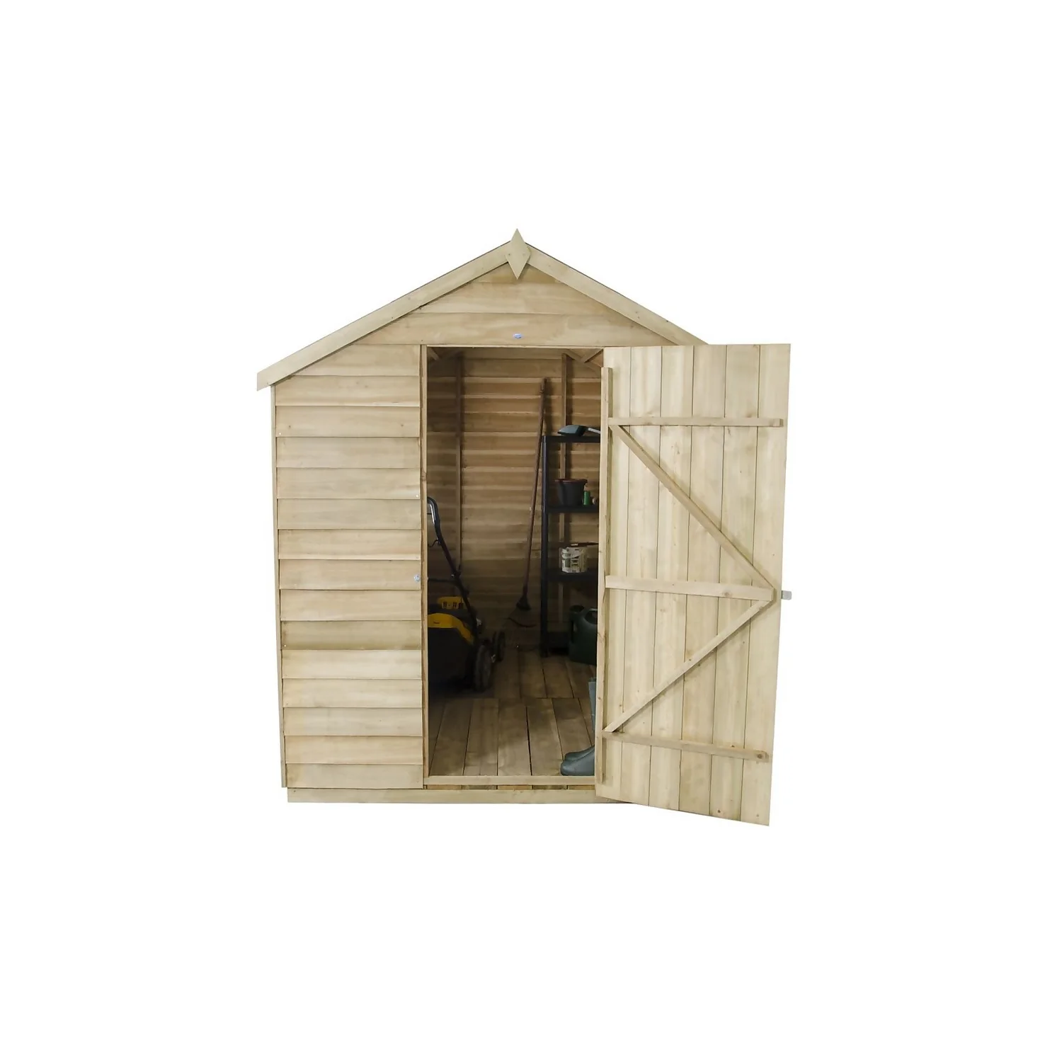 8x6ft Forest Natural Timber Overlap Apex Pressure Treated Wooden Shed - Image 6