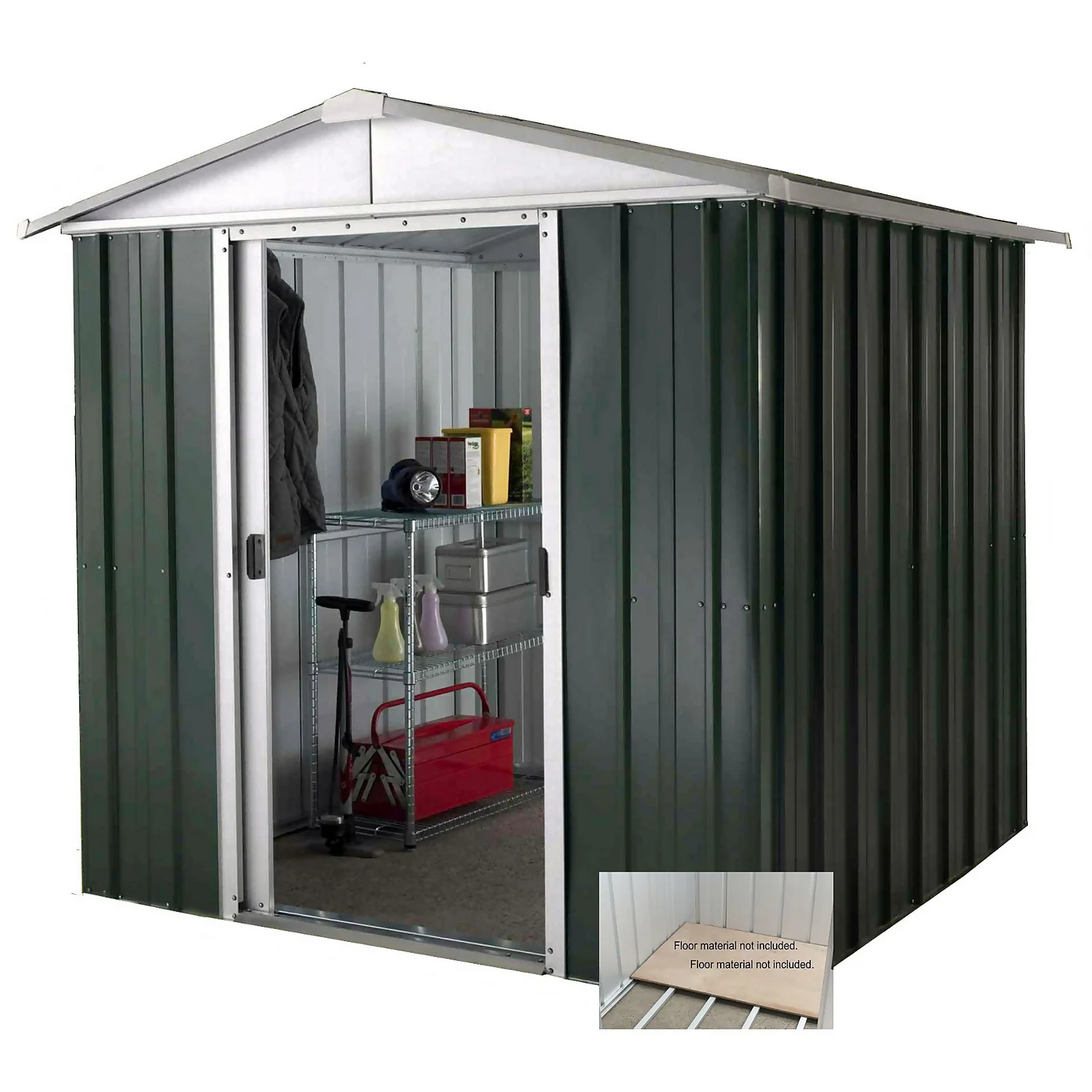 Yardmaster 6x8ft Hercules Deluxe Apex Metal Shed With Floor Frame - Image 2