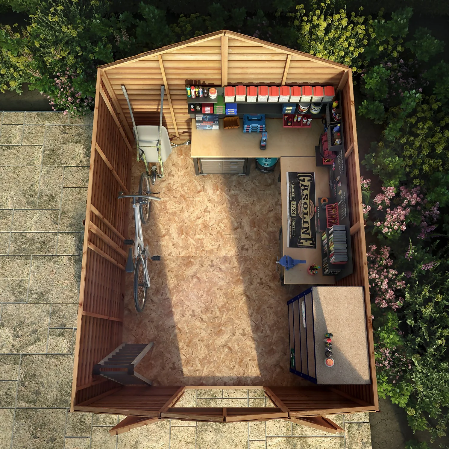 Mercia 10 X 8ft Overlap Double Door Apex Windowless Shed - Image 3