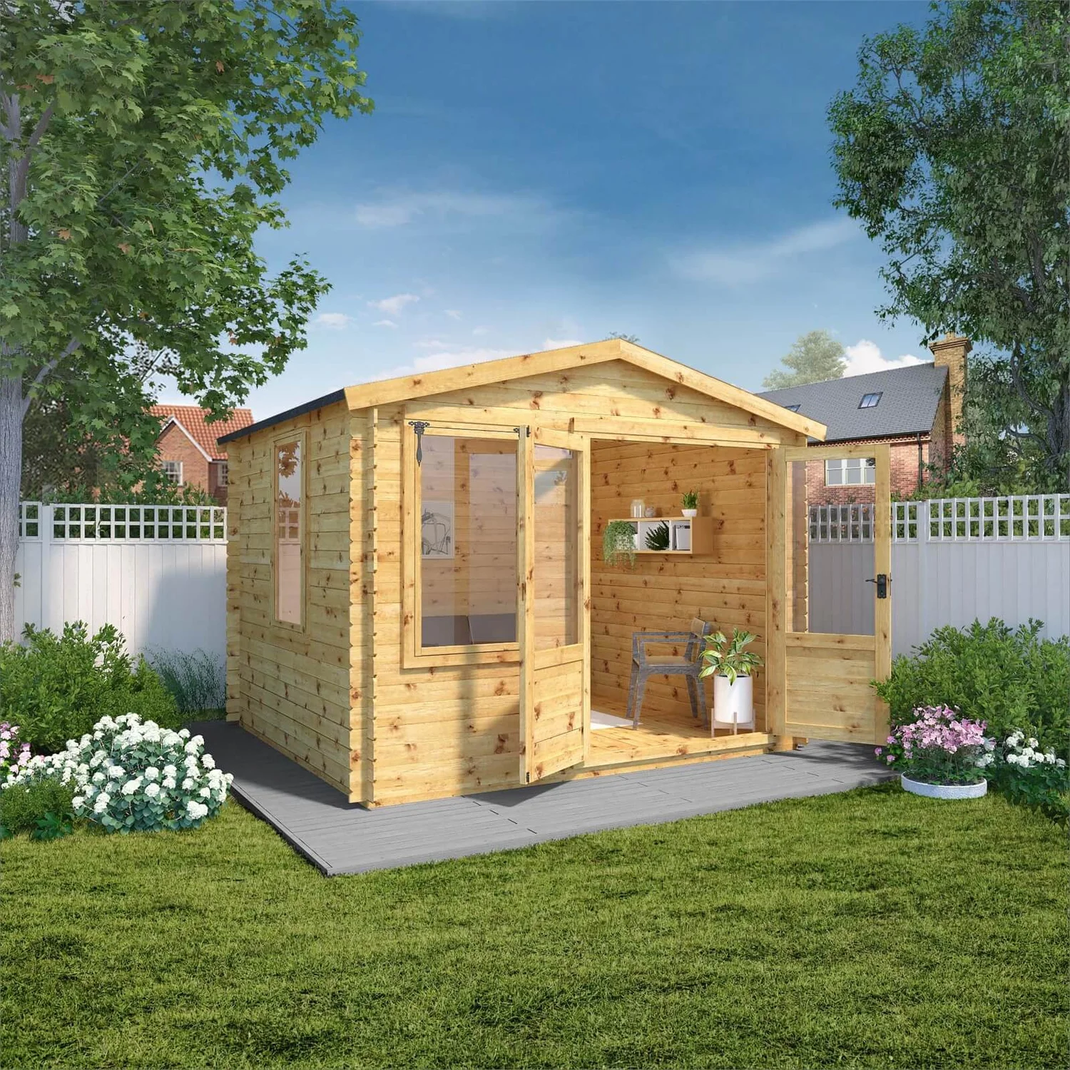 Mercia (Installation Included) 3x3.3m Sherwood 19mm Log Cabin - Image 3