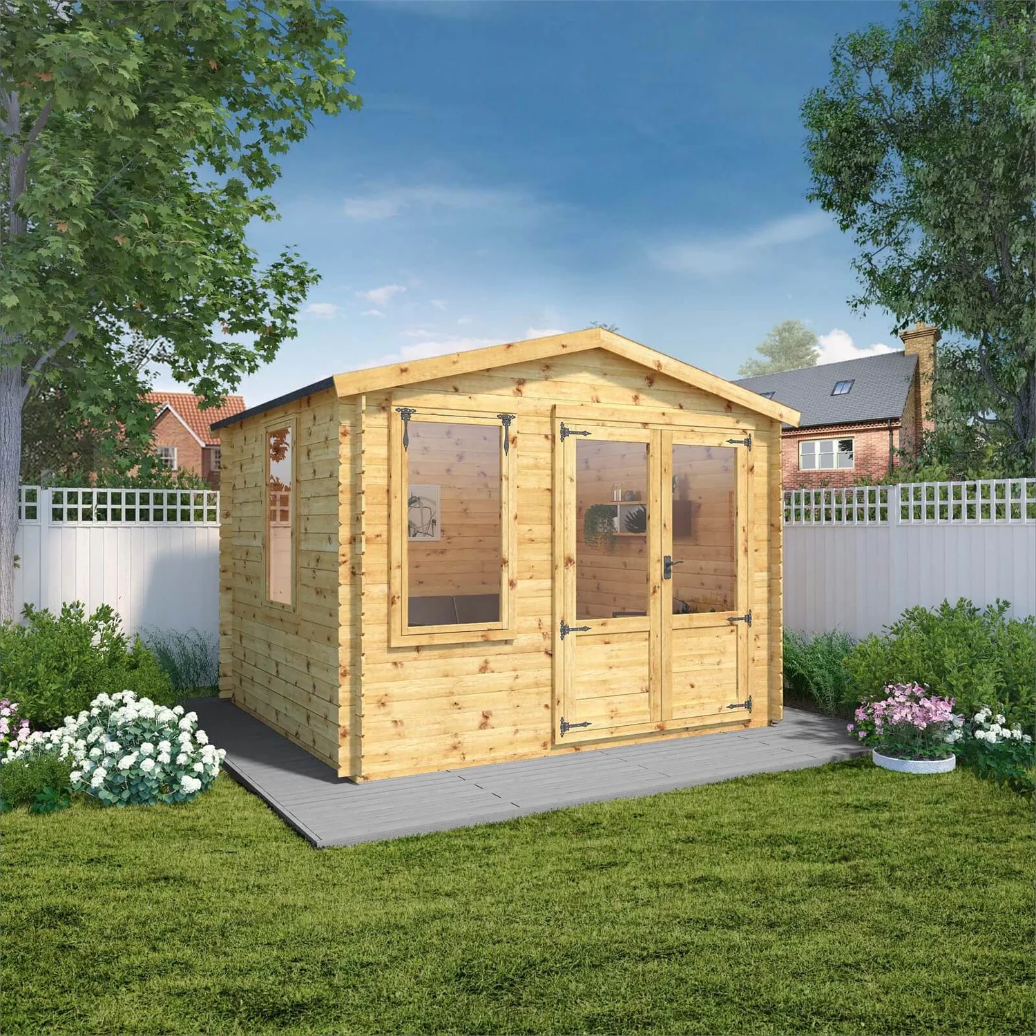 Mercia (Installation Included) 3x3.3m Sherwood 19mm Log Cabin - Image 2