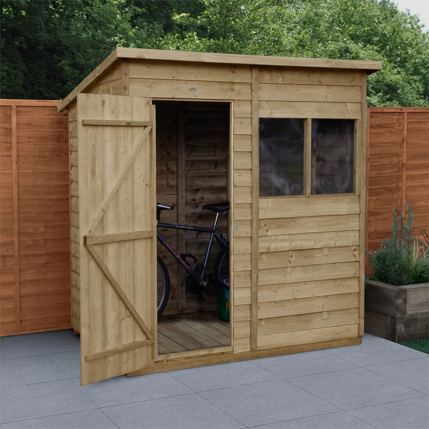 Forest 6 X 4ft Overlap Pressure Treated Pent Shed - Image 2