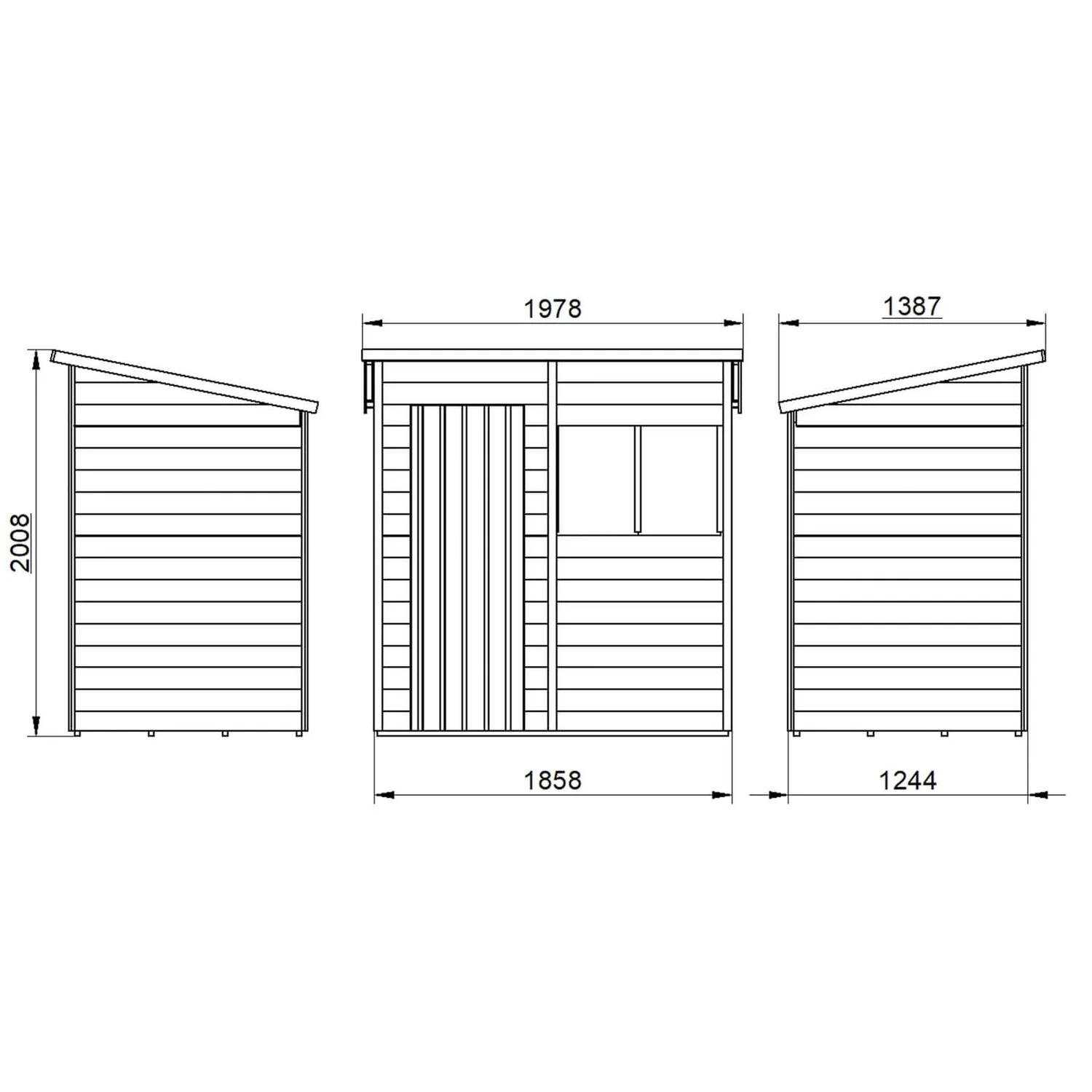 Forest 6 X 4ft Overlap Pressure Treated Pent Shed - Image 9