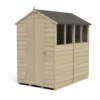Forest 6 X 4ft Overlap Pressure Treated Apex Shed- 4 Window