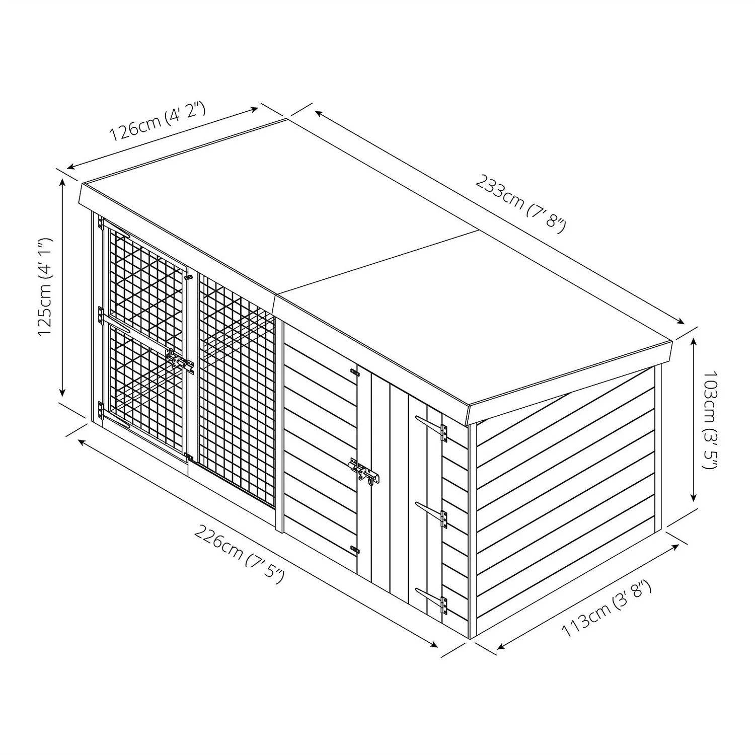 Mercia 8 X 4 Dog Kennel & Run - Image 7