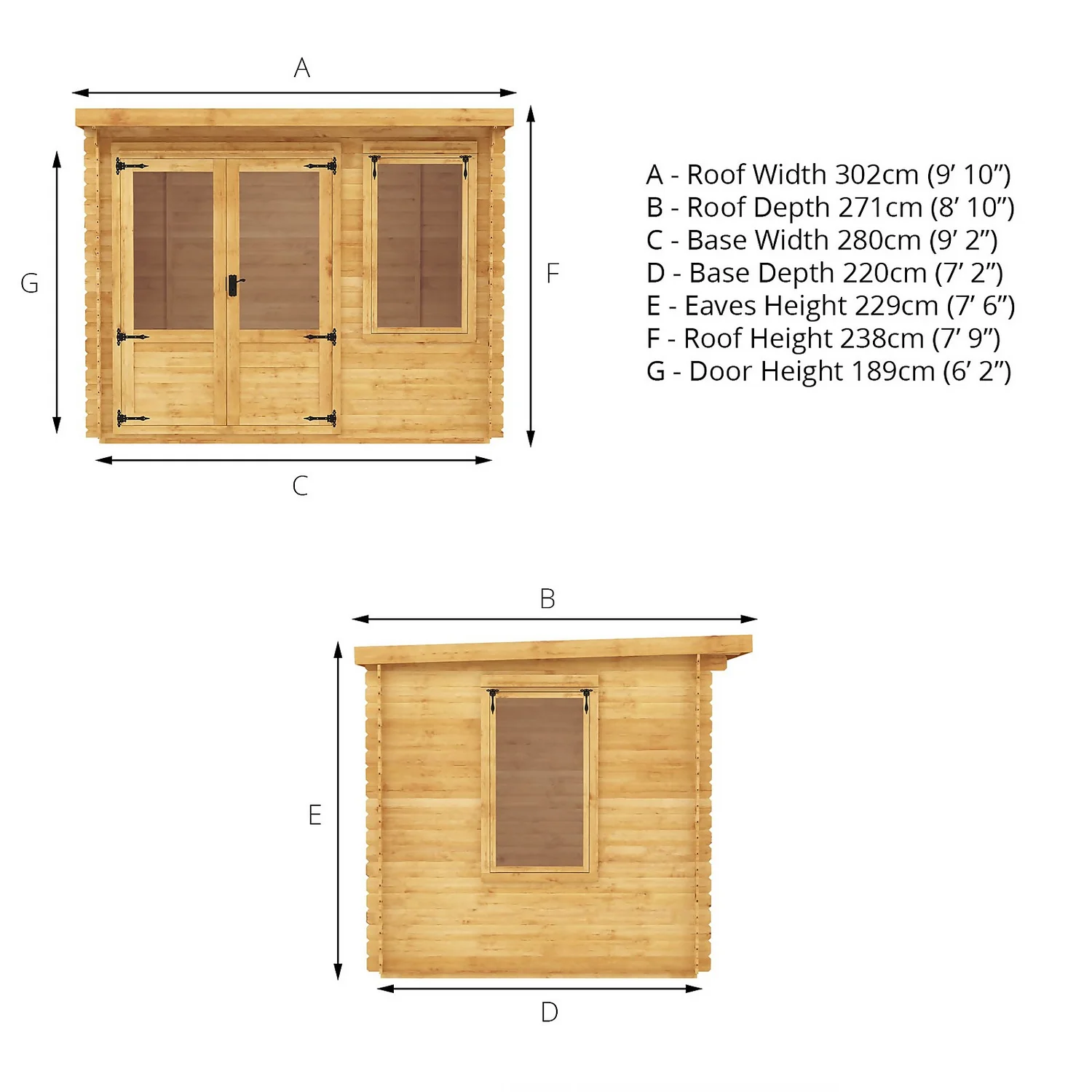 Mercia 3 X 2.4m 19mm Log Cabin - Image 9