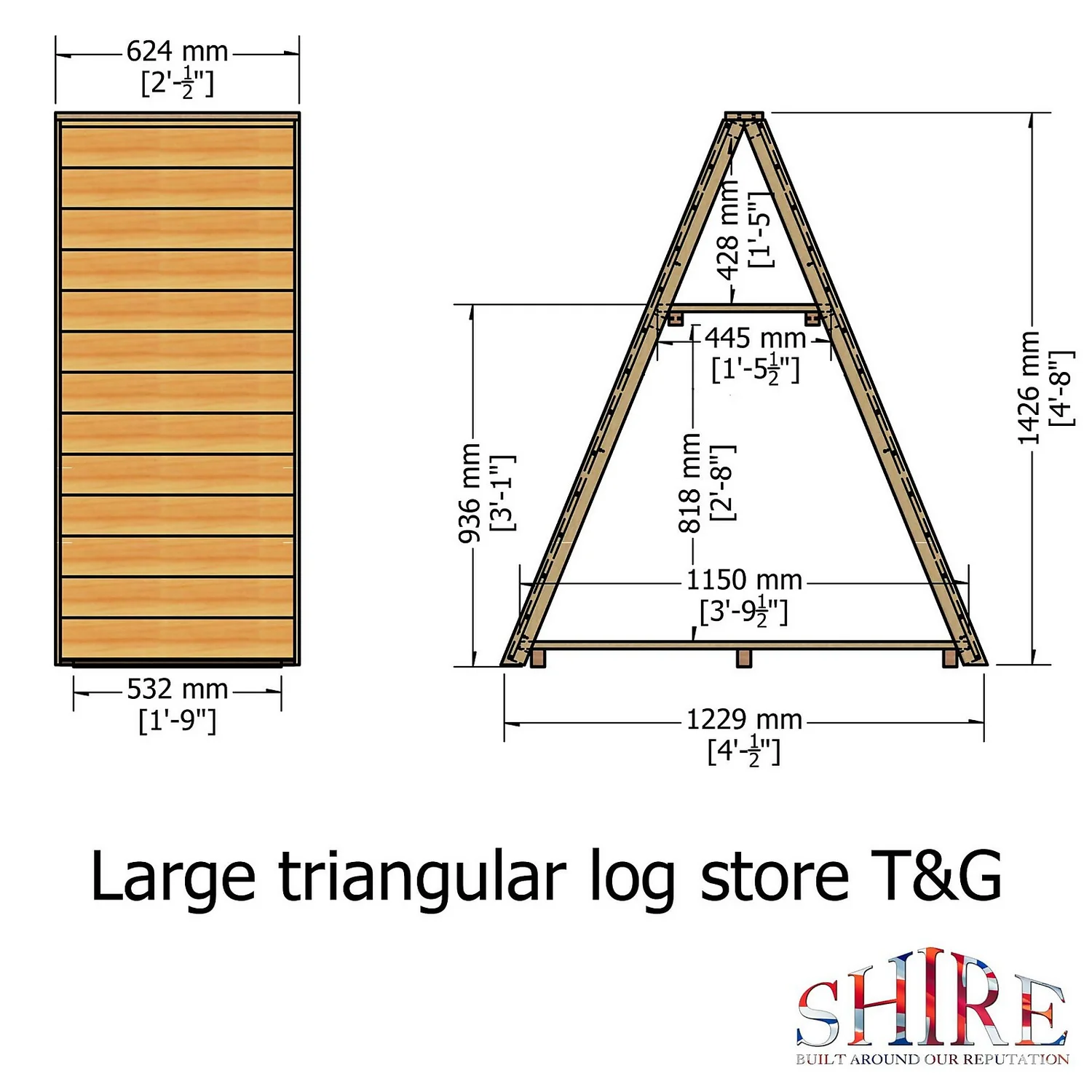 Shire Large Triangular Log Store Tongue And Groove - Image 5