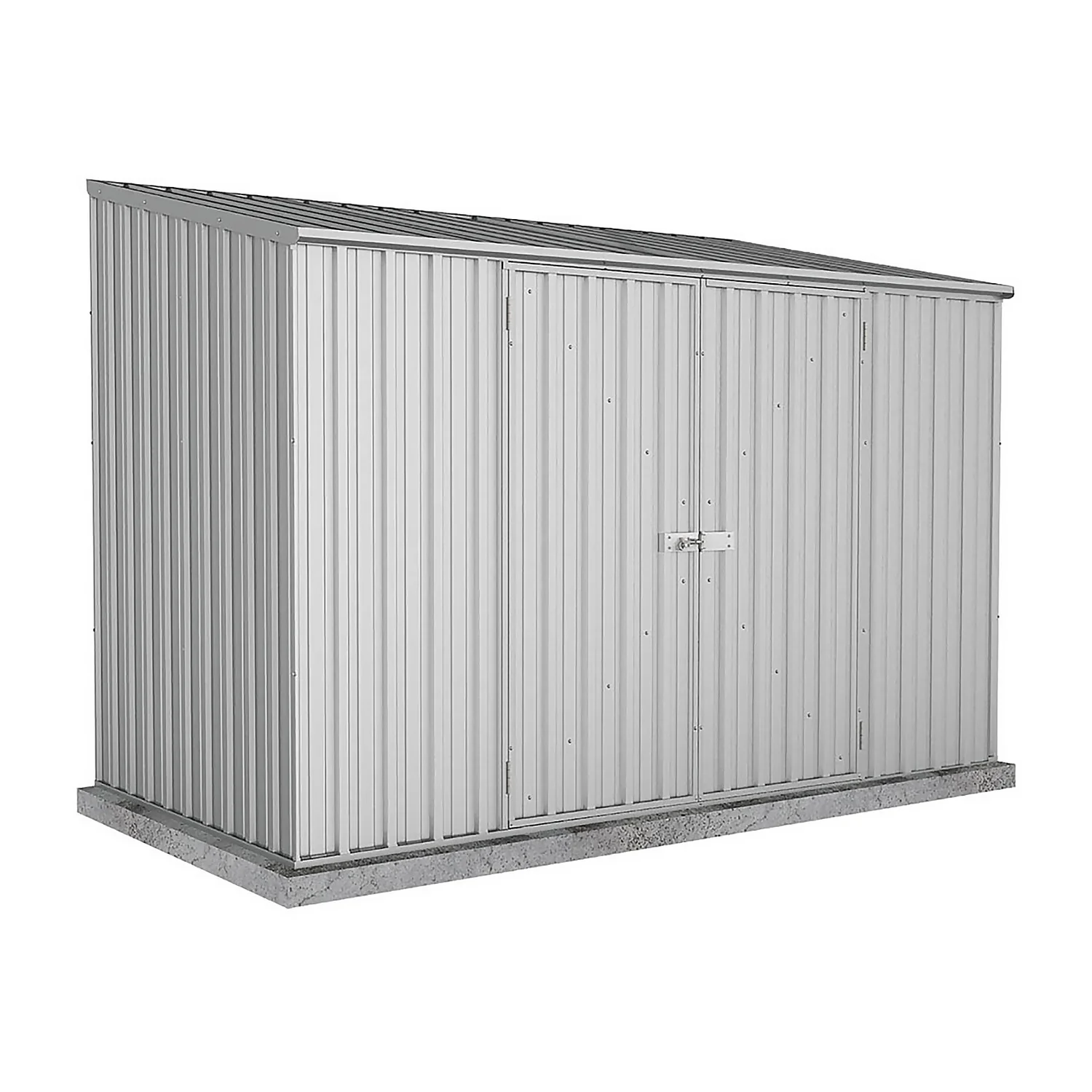 Absco 10 X 5ft Space Saver Metal Pent Shed - Zinc