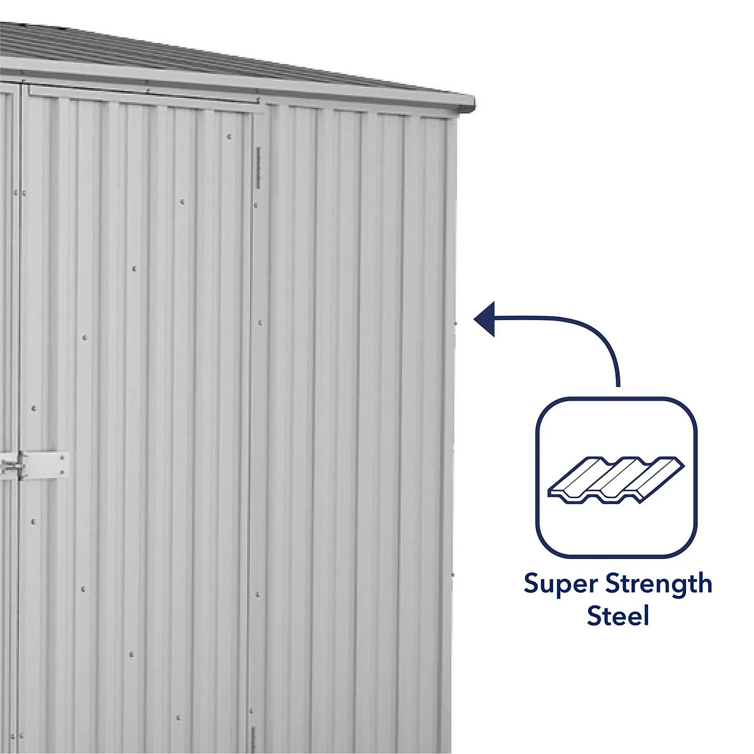 Absco 10 X 5ft Space Saver Metal Pent Shed - Zinc - Image 7