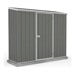 Absco 7.5 X 3ft Space Saver Metal Pent Shed - Grey