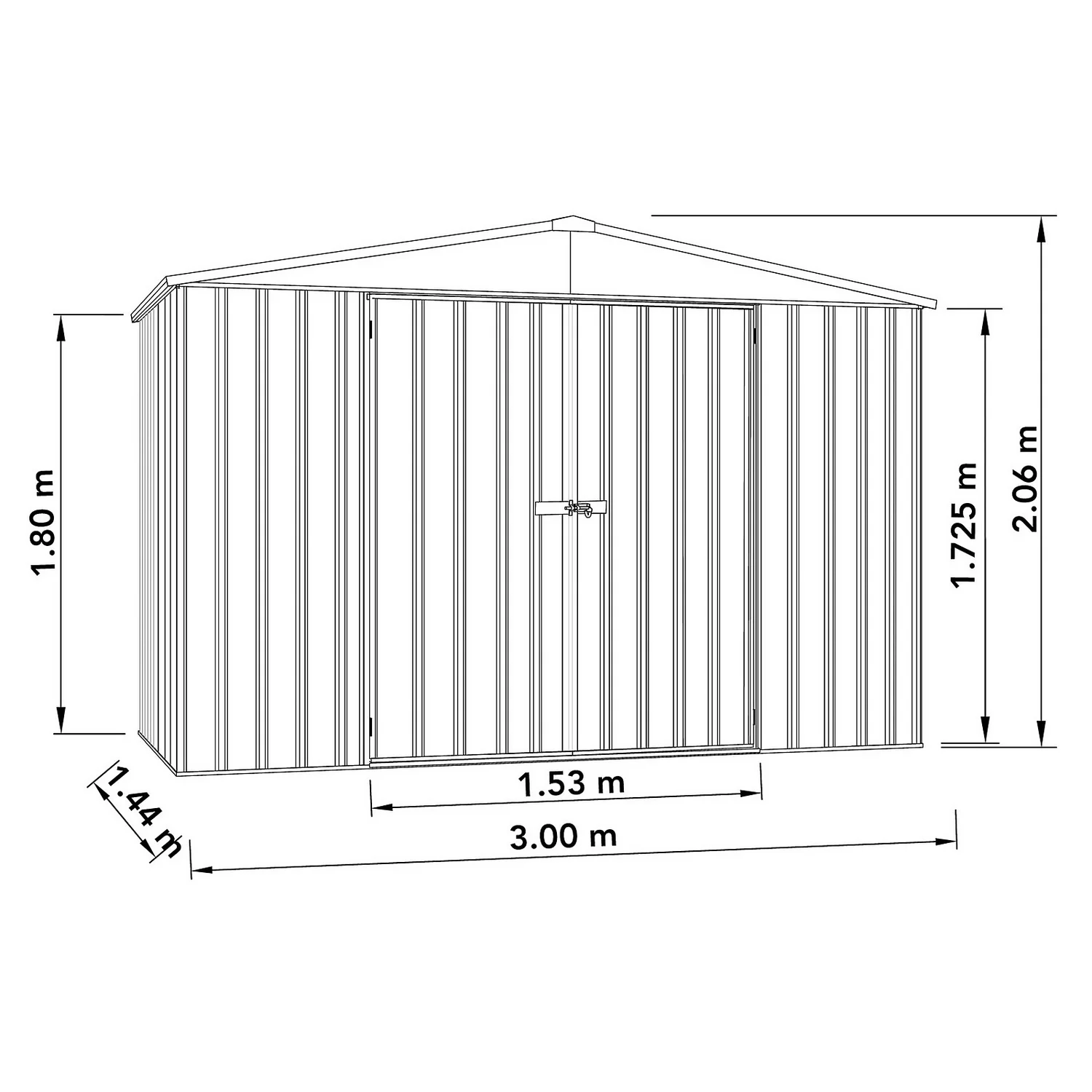 Absco 10 X 5ft Regent Metal Apex Shed - Grey - Image 3