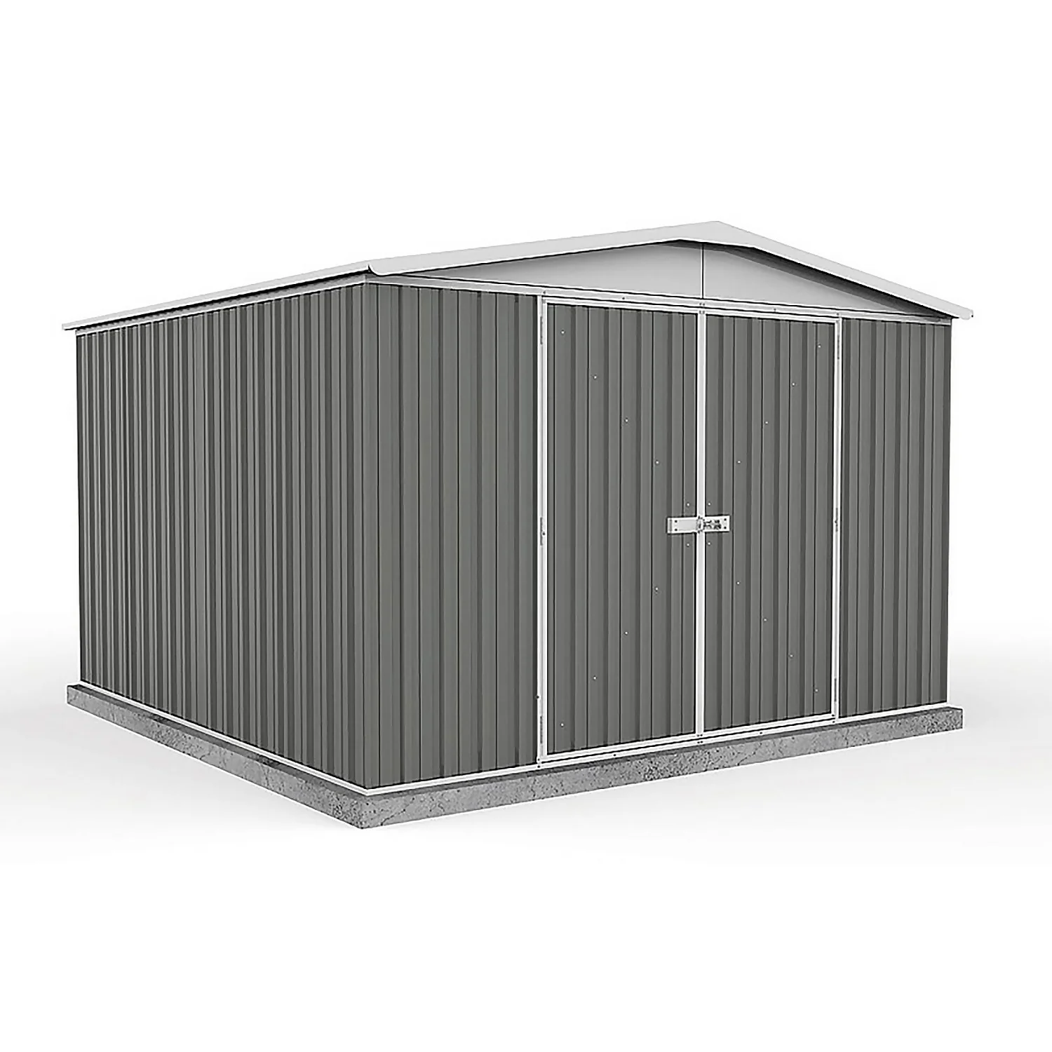 Absco 10 X 10ft Regent Metal Apex Shed - Grey