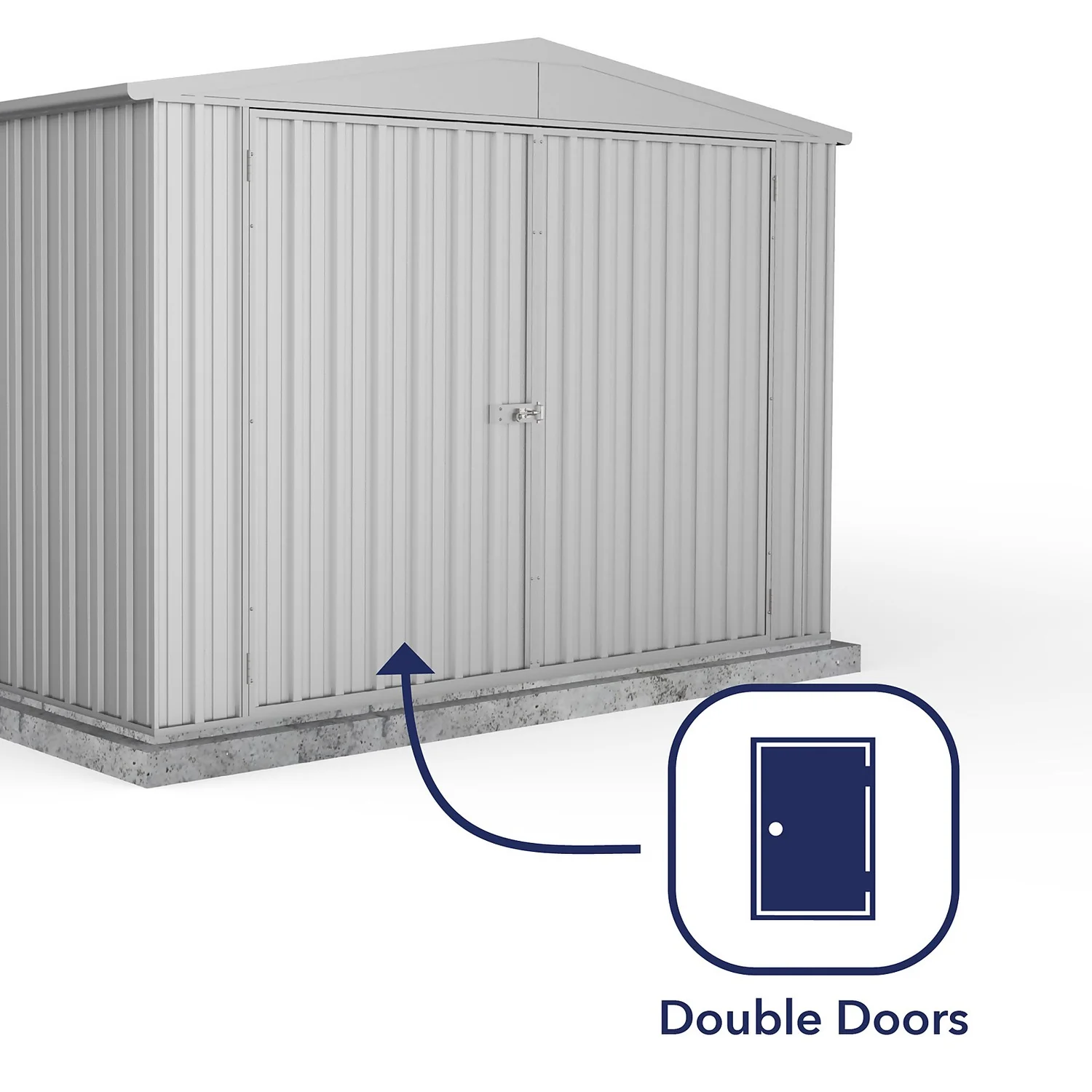 Absco 10 X 20ft Utility Workshop Apex Metal Shed - Zinc - Image 5