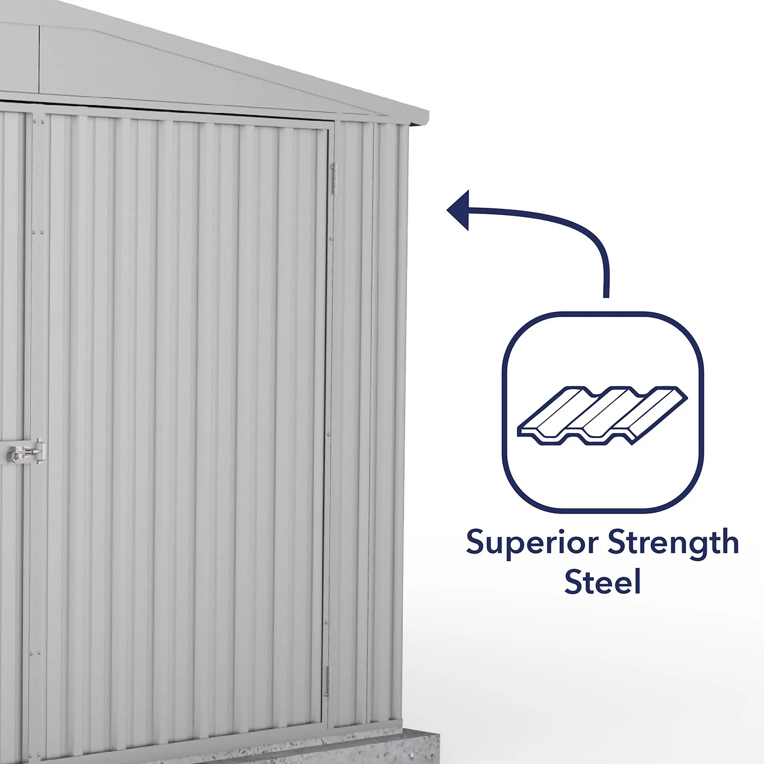 Absco 10 X 20ft Utility Workshop Apex Metal Shed - Zinc - Image 7