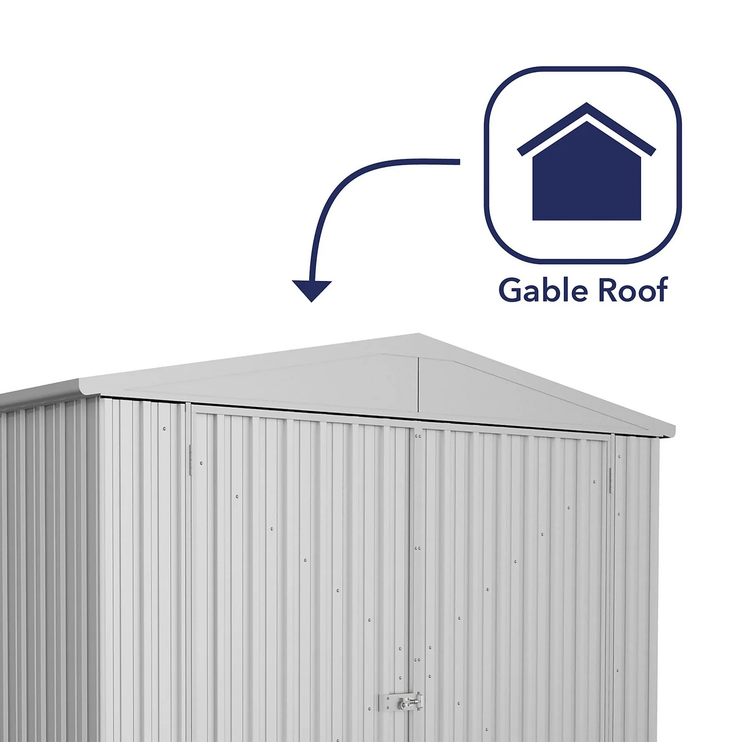 Absco 10 X 15ft Utility Workshop Apex Metal Shed - Zinc - Image 4