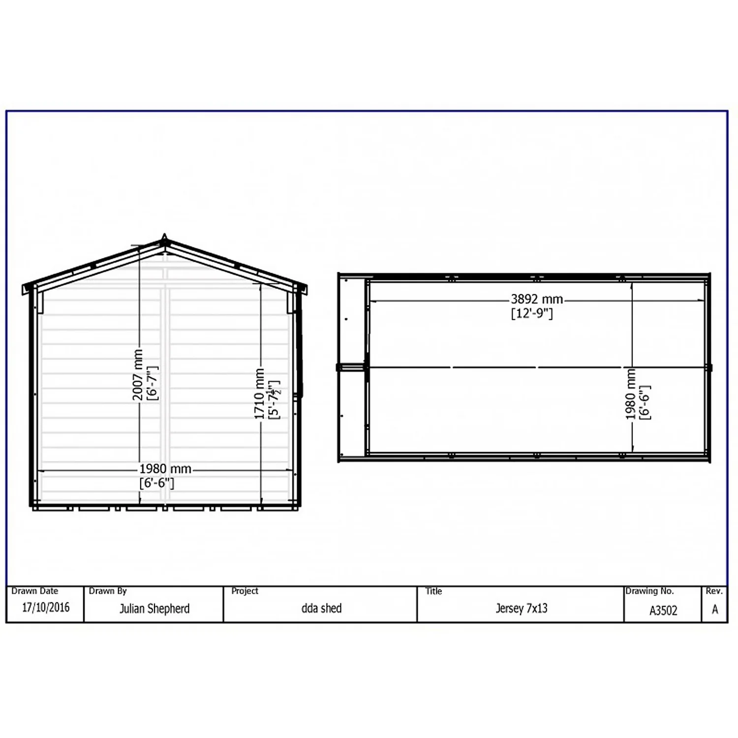 Shire 7 X 13ft Jersey Double Door Garden Shed - Including Installation - Image 7
