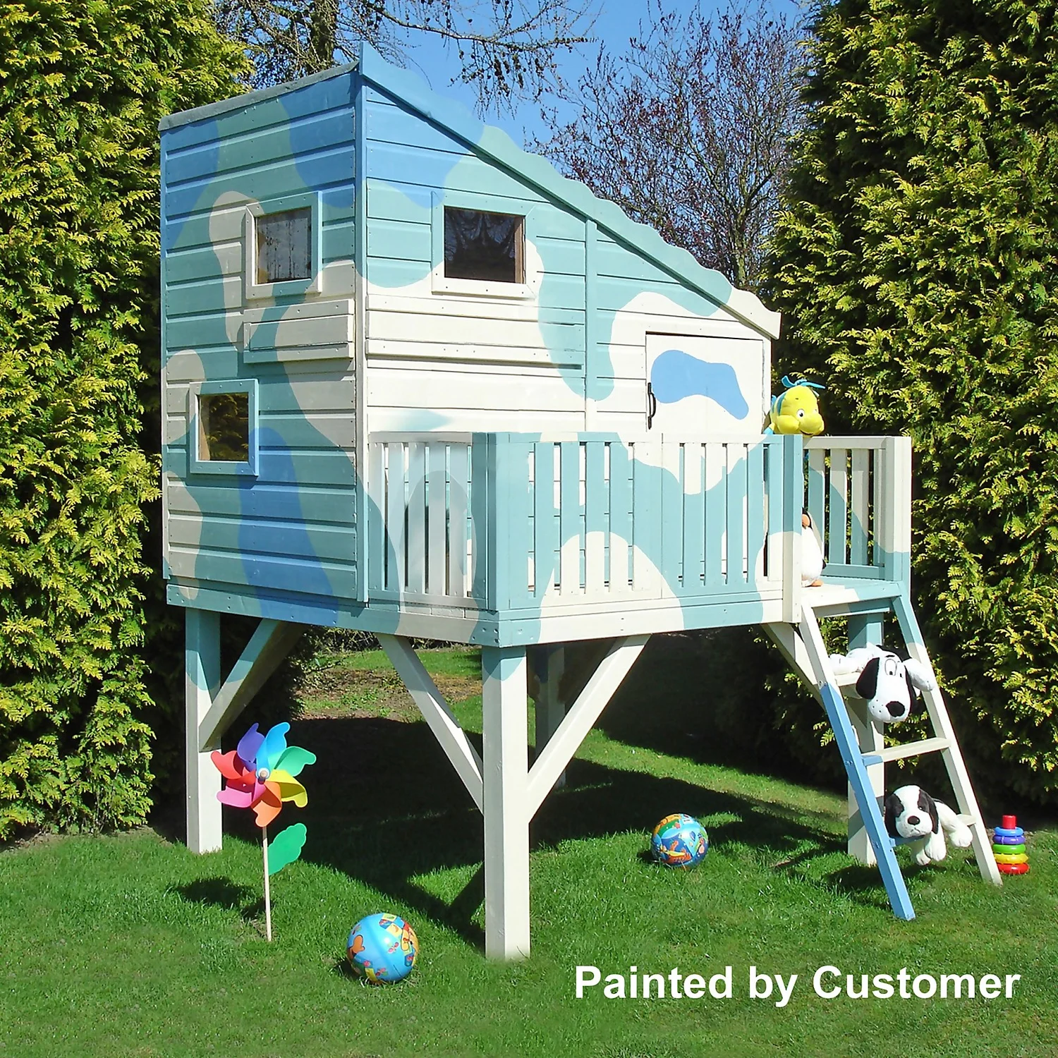 Shire 6x4ft Command Post Wooden Playhouse With Platform - Including Installation - Image 2