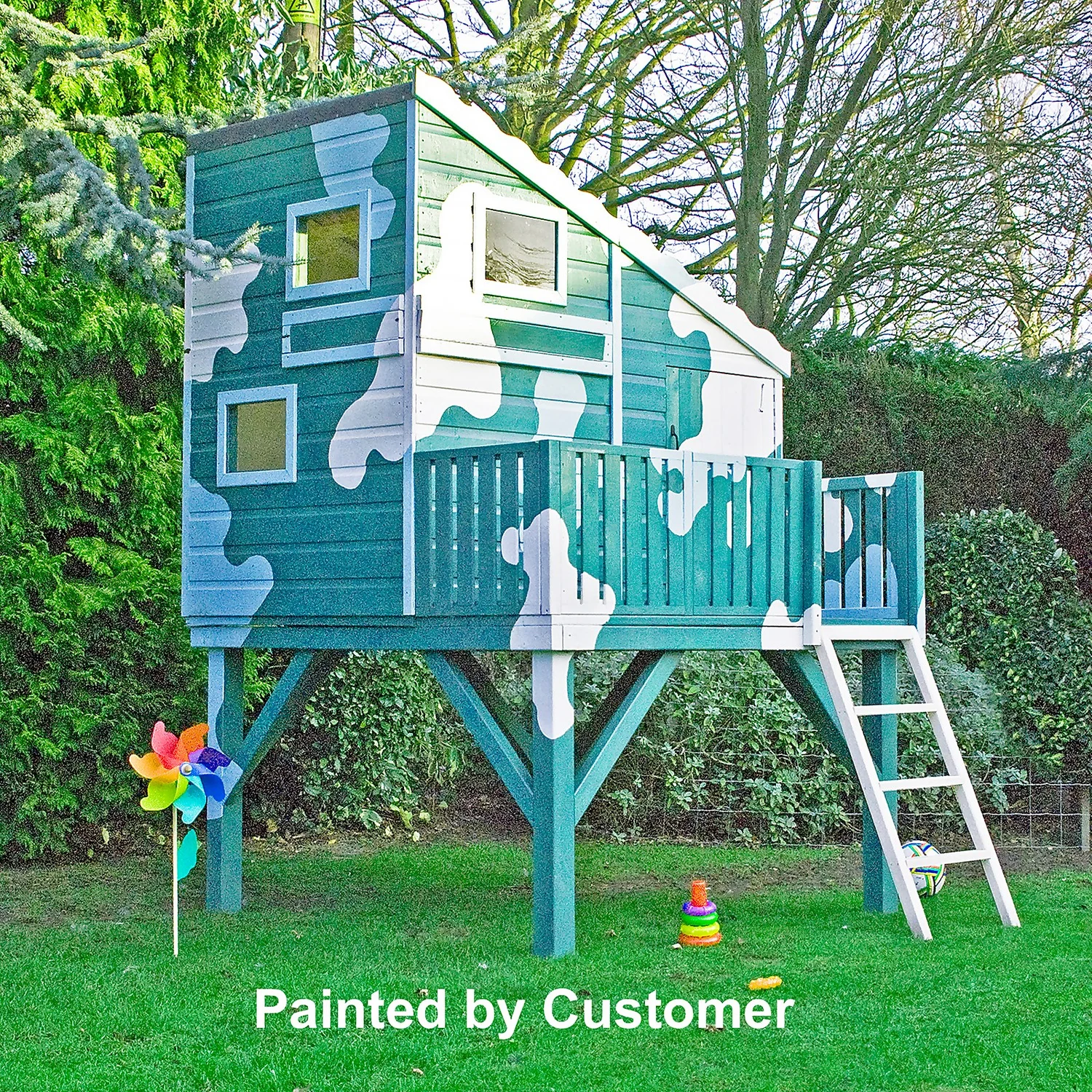 Shire 6x4ft Command Post Wooden Playhouse With Platform - Including Installation - Image 4