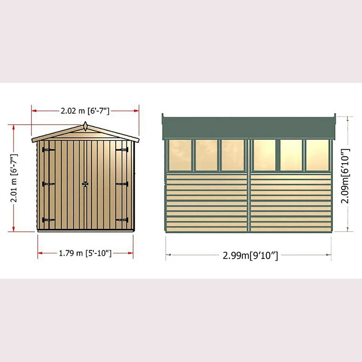 Shire 10x6ft Overlap Garden Shed - Including Installation - Image 3