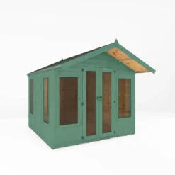 Country Living Premium Hatton 8ft X 8ft Contemporary Summerhouse Painted + Installation - Aurora Green