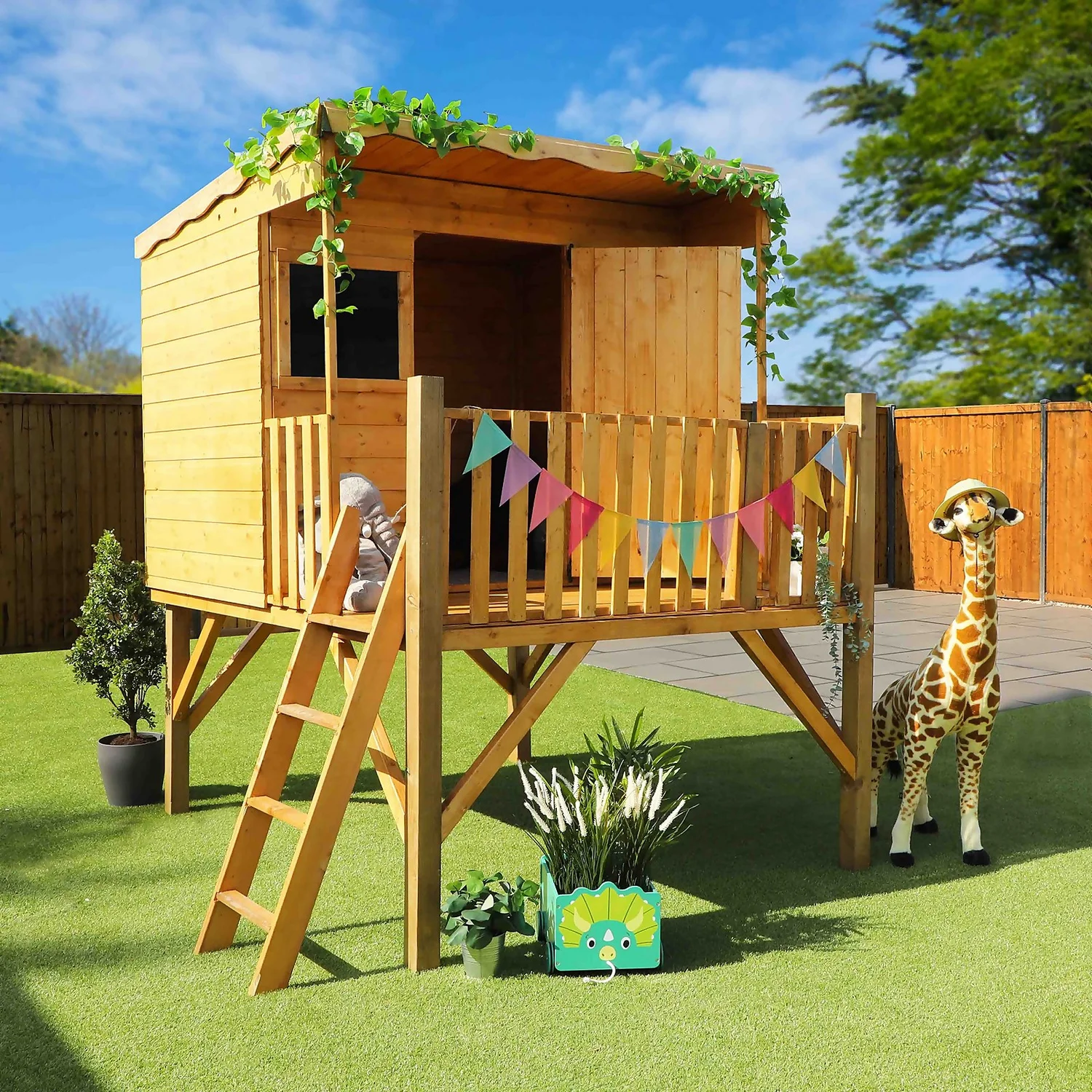 Mercia 5ft X 6ft Pent Wooden Playhouse With Tower - Image 2