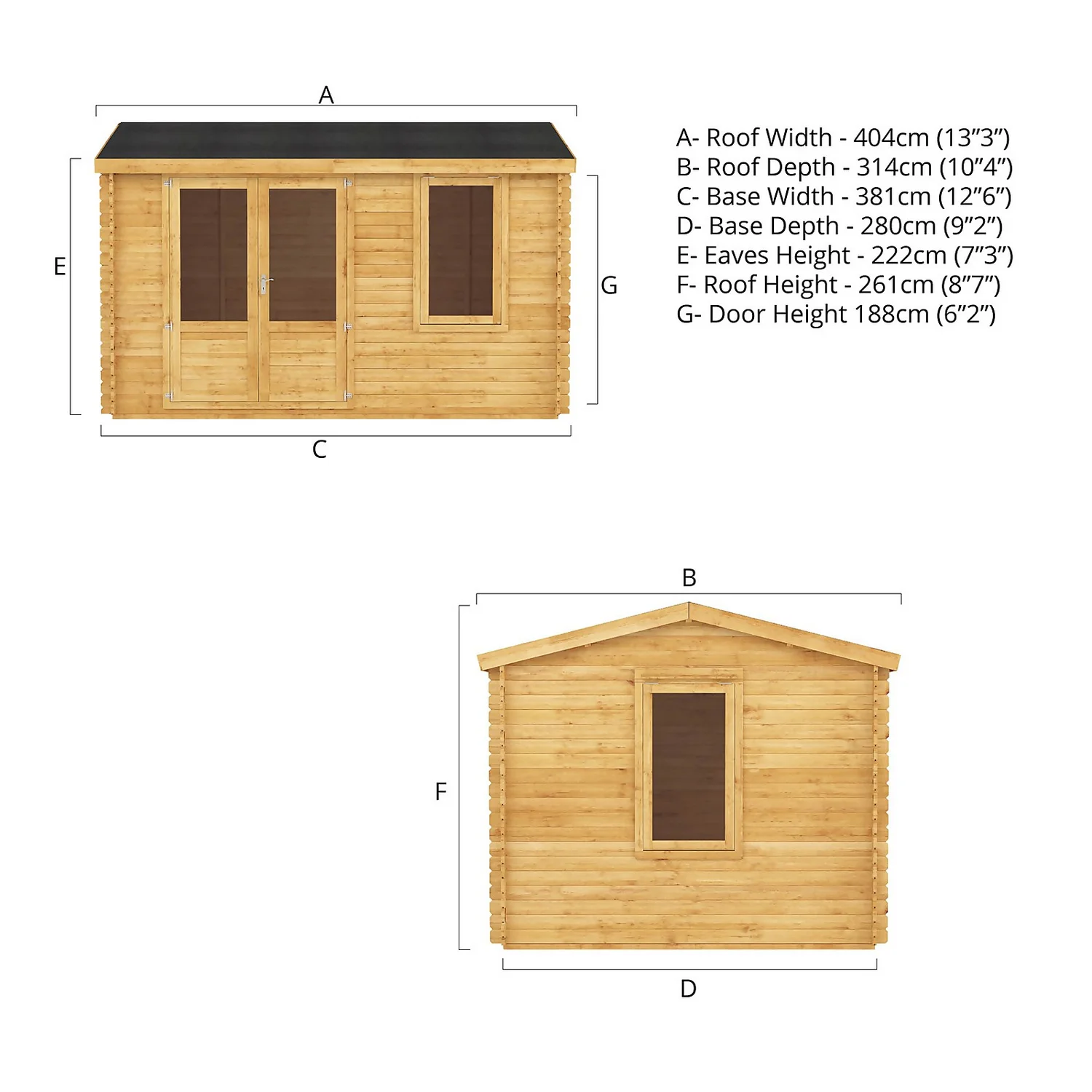 Mercia 4m X 3m Home Office Log Cabin 34mm - Image 9