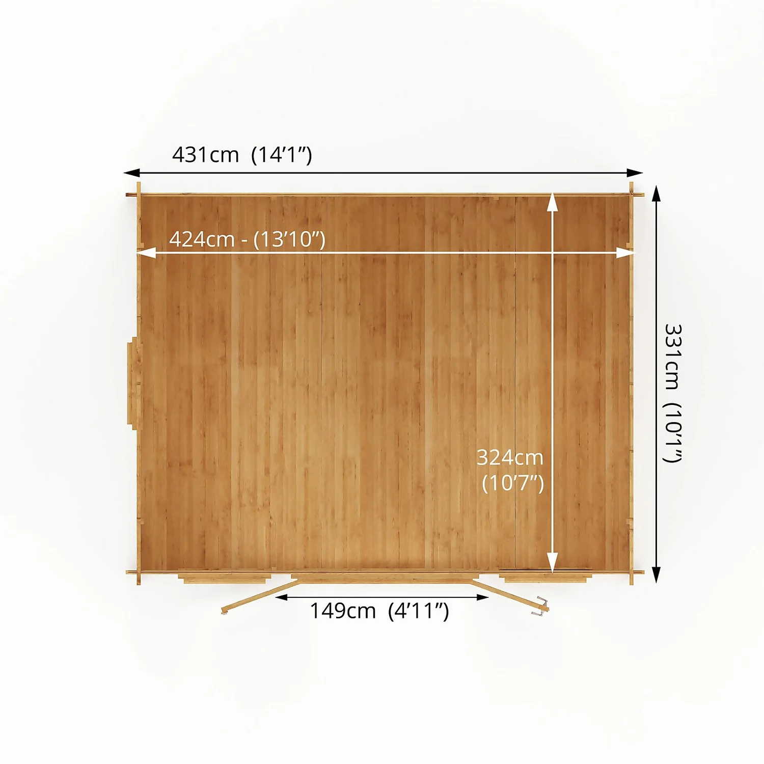 Mercia 4.5m X 3.5m Home Office Log Cabin 44mm - Image 10