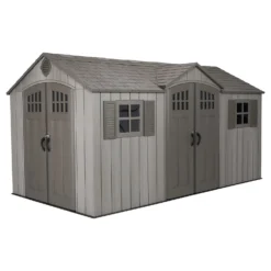 Lifetime 15 X 8ft Rough Cut Dual Entry Outdoor Storage Shed - Installation Included