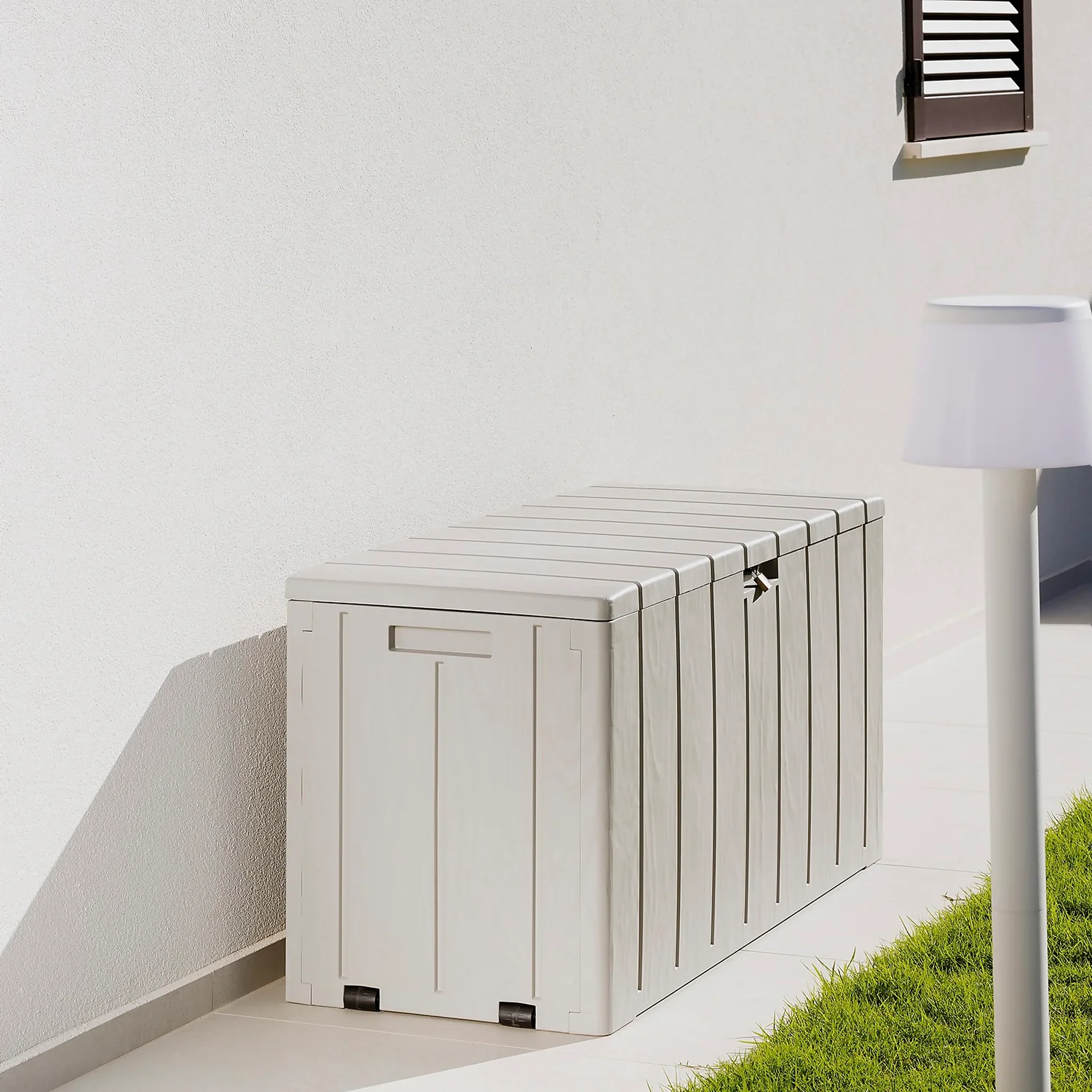 Toomax Bravo Garden Storage Box 270L - Warm Grey - Image 8